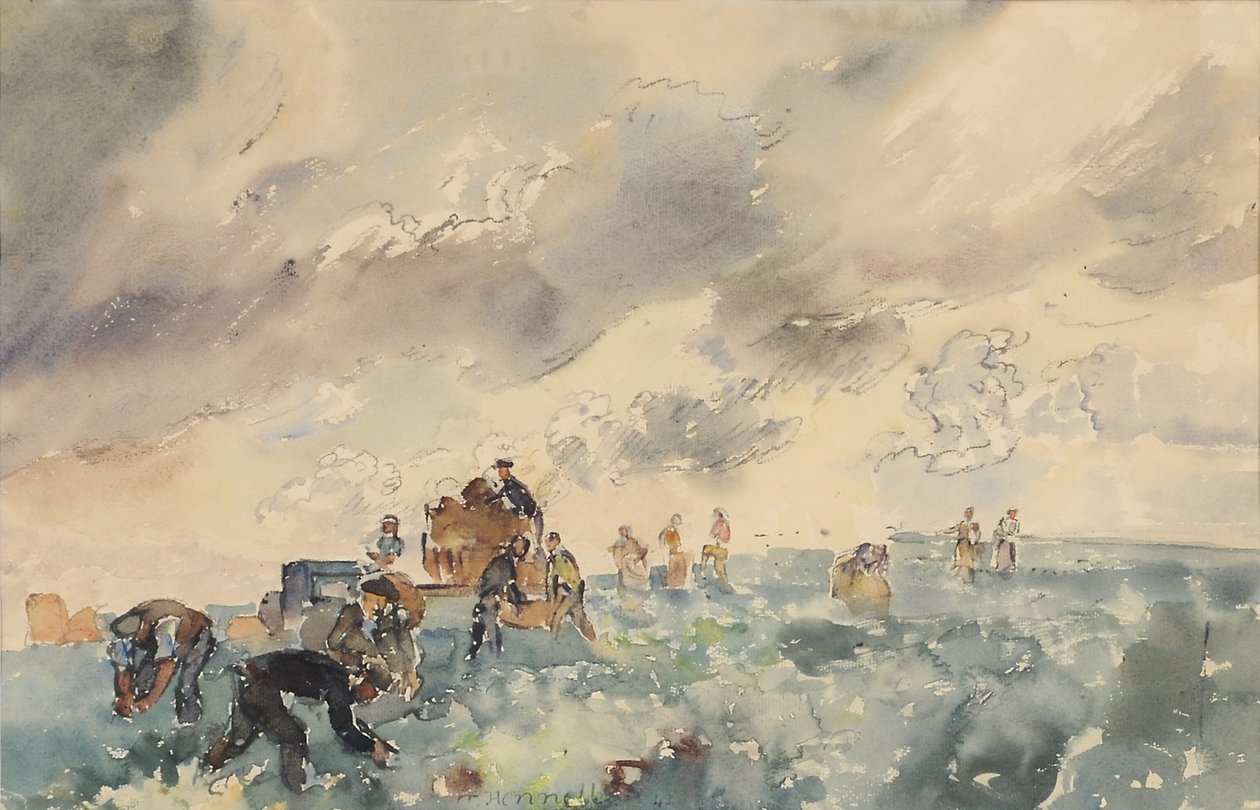 आलू बीनने वाले, 1941 (कागज पर wc) द्वारा थॉमस बार्कले हेनेल