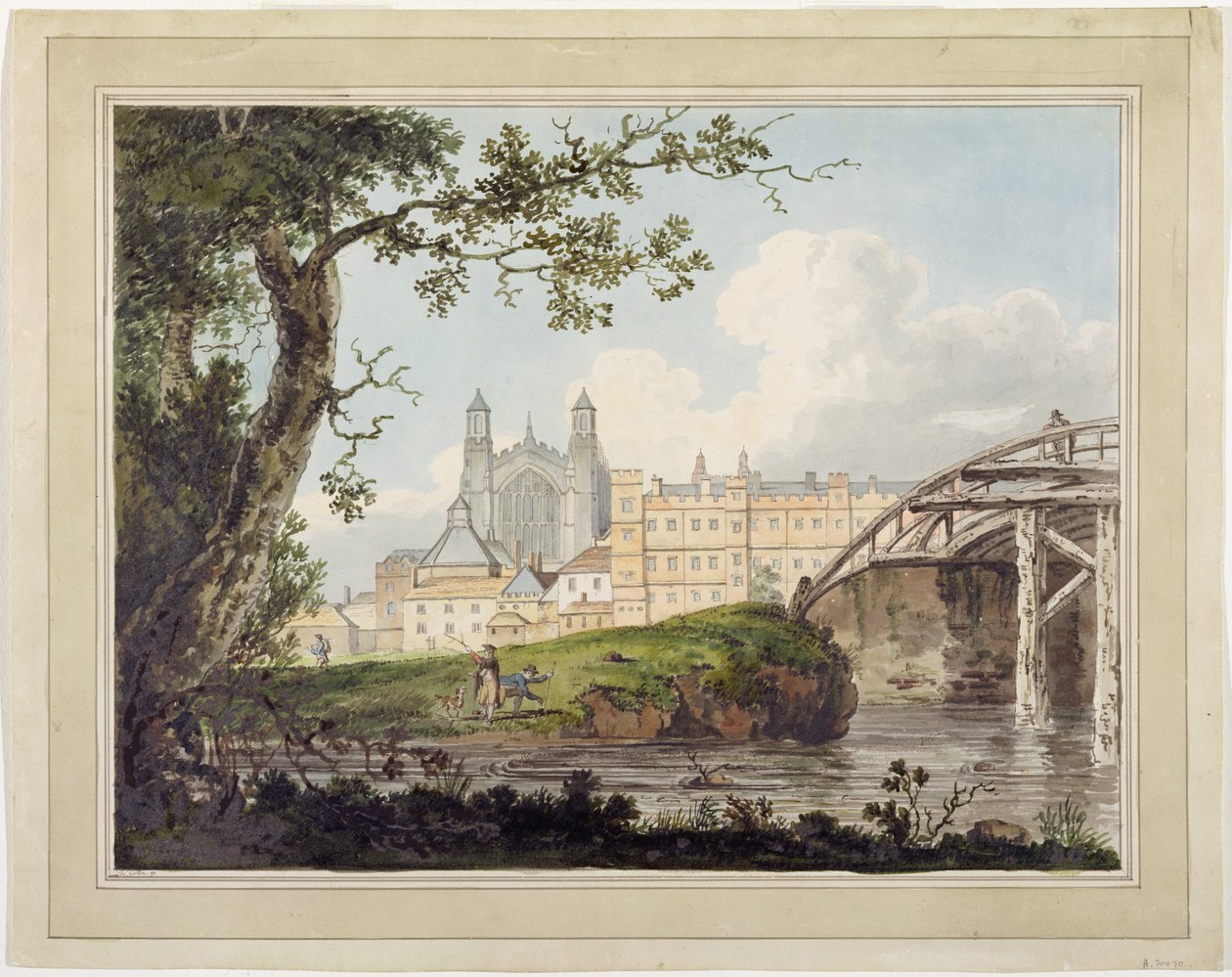 डेटन रोड से एटन कॉलेज, c.1790 (wow paper पर ग्रेफाइट से अधिक) द्वारा थॉमस गिर्टिन