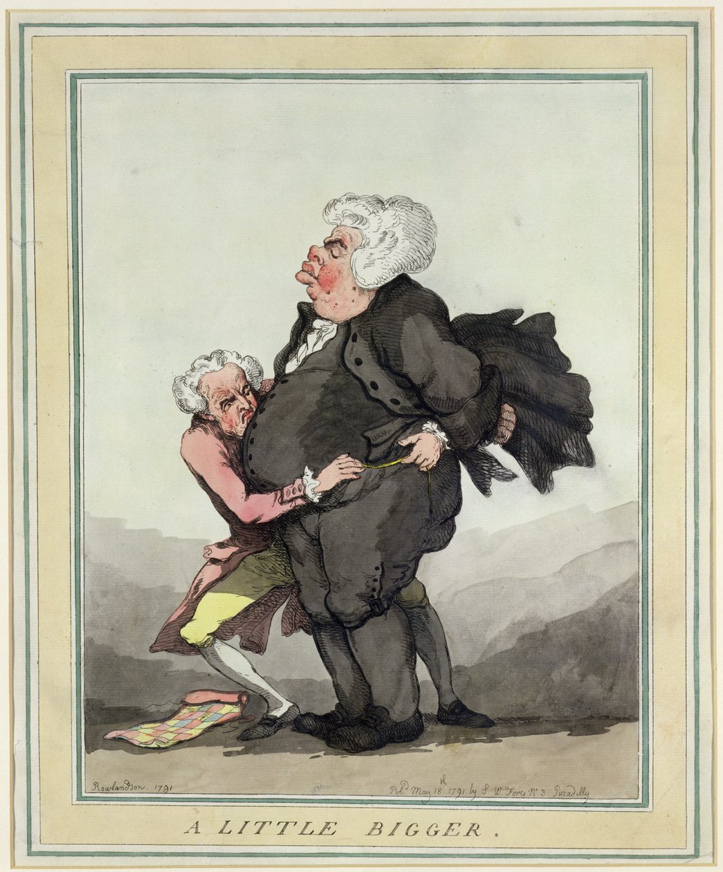 थोड़ा बड़ा, पब। SW Fores, 1791 (रंगीन नक़्क़ाशी) (125715 की जोड़ी) द्वारा थॉमस रोलैंड्सन