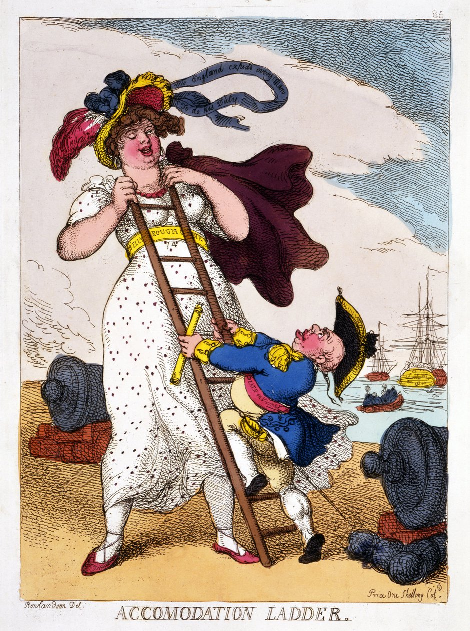 आवास की सीढ़ी, 1811 (हाथ से रंग की नक्काशी) द्वारा थॉमस रोलैंड्सन