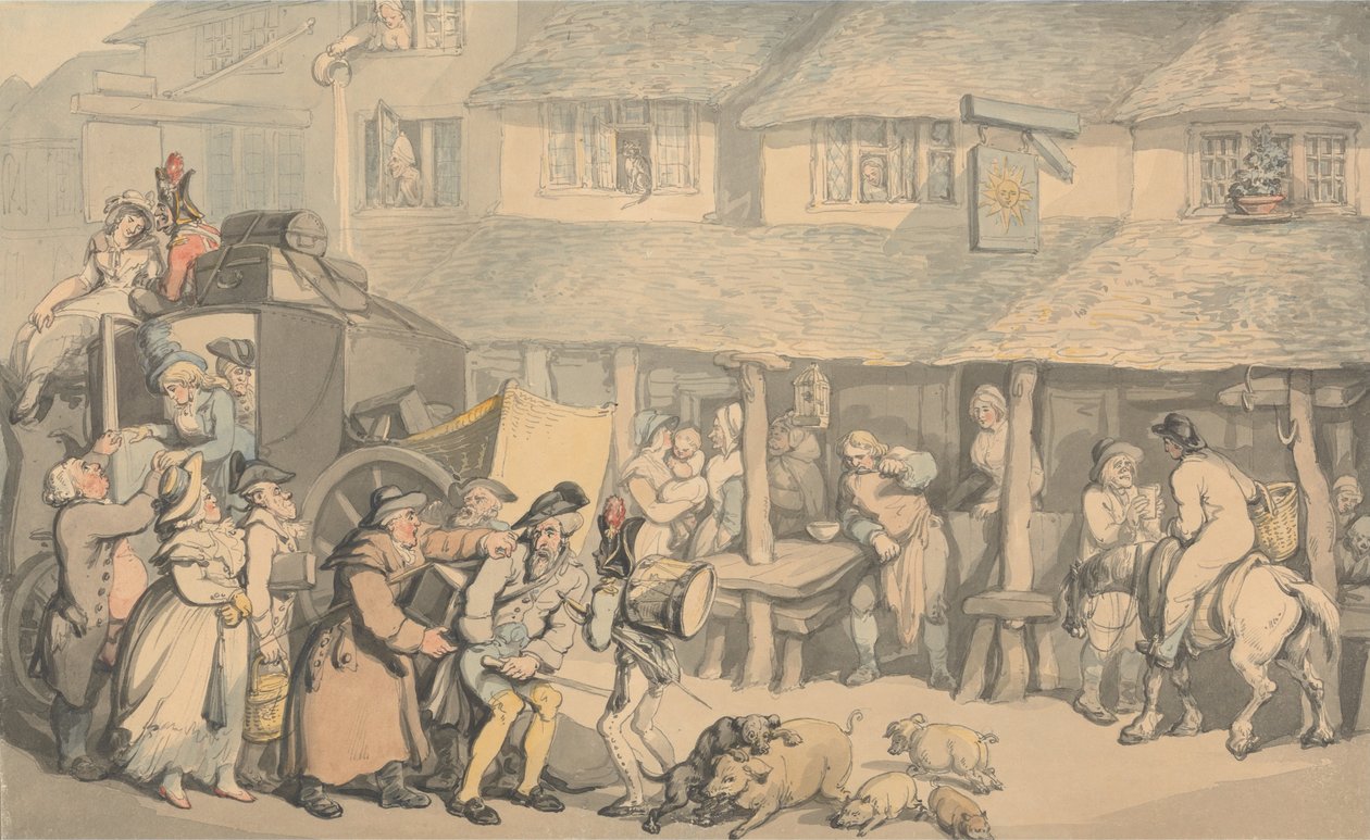 Bodmin Cornwall- स्टेज-कोच का आगमन द्वारा थॉमस रोलैंड्सन