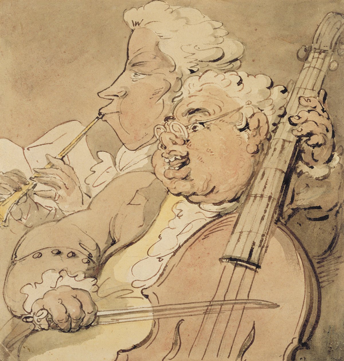 दो संगीतकार, c.1774 द्वारा थॉमस रोलैंड्सन