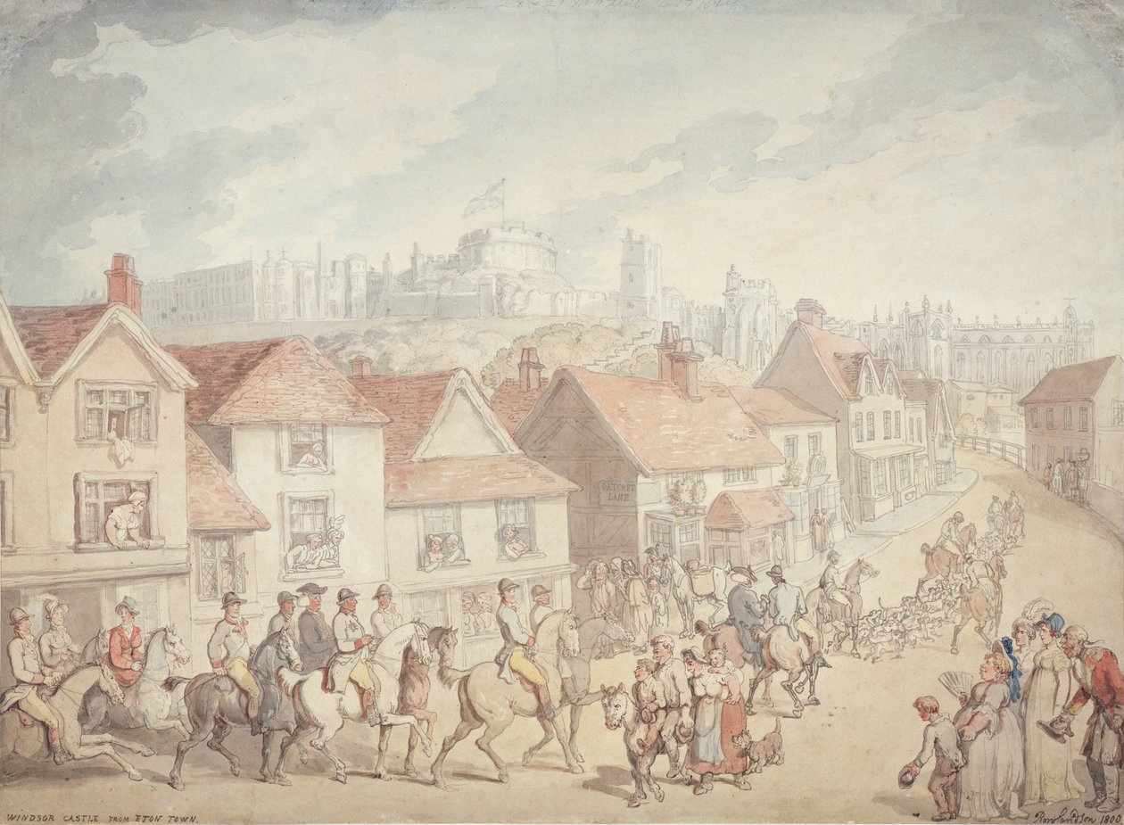 एटन टाउन, 1800 से विंडसर कैसल द्वारा थॉमस रोलैंड्सन