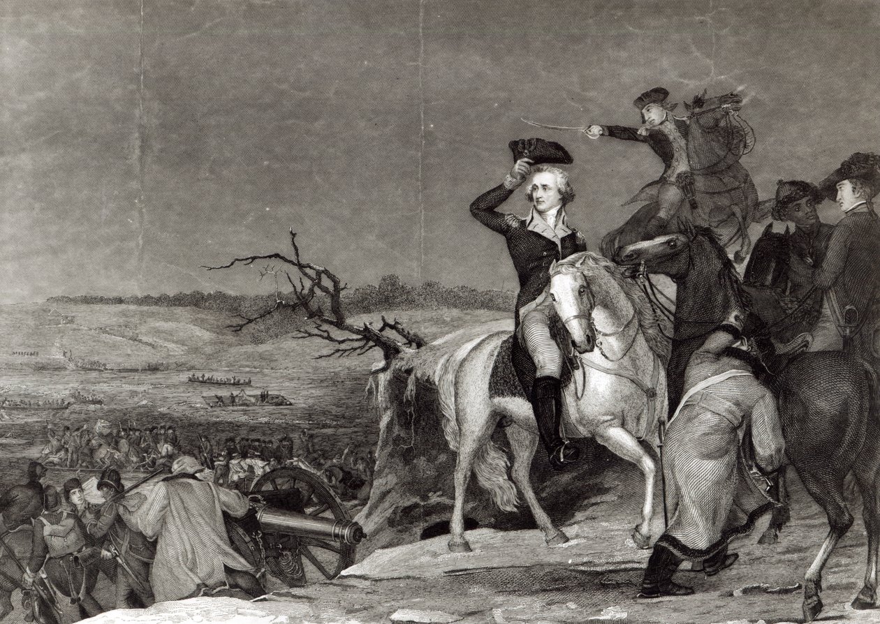 1776 में द पैसेज ऑफ द डेलावेयर, जेएन गिम्ब्रेड द्वारा उत्कीर्ण &39;द न्यूयॉर्क मिरर&39; के लिए द्वारा थॉमस सुली