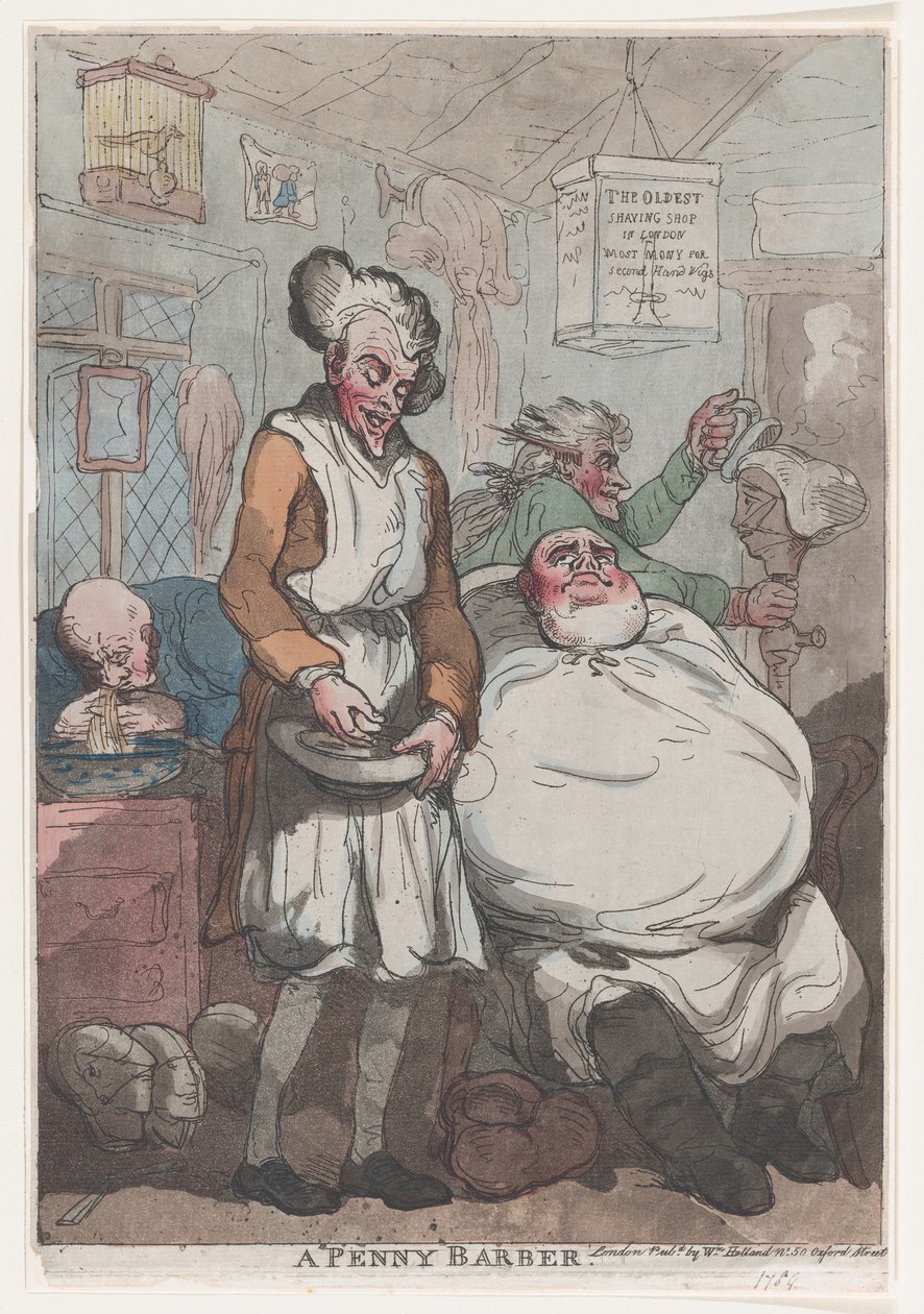 ए पेनी बार्बर, 1789., 1789। द्वारा थॉमस रोलैंड्सन