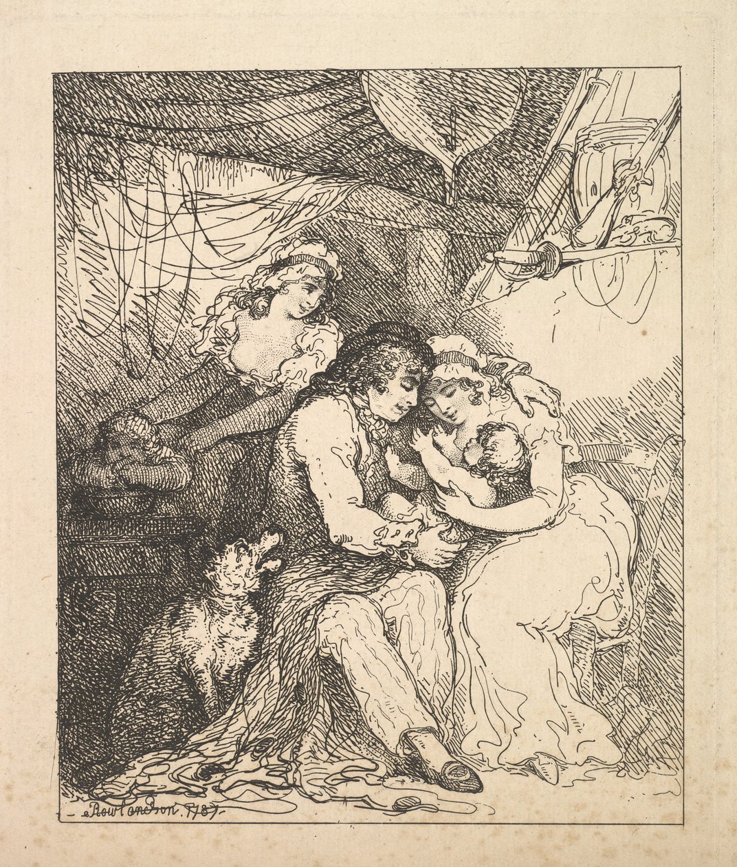 एक नाविक परिवार, 1787। द्वारा थॉमस रोलैंड्सन