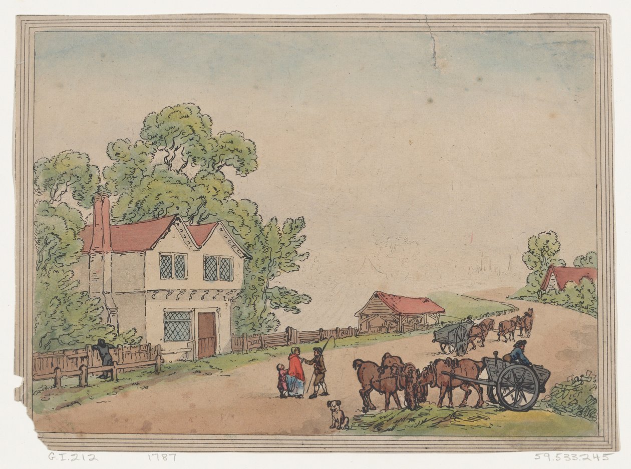 ग्राम्य स्केच, 1787., 1787। द्वारा थॉमस रोलैंड्सन