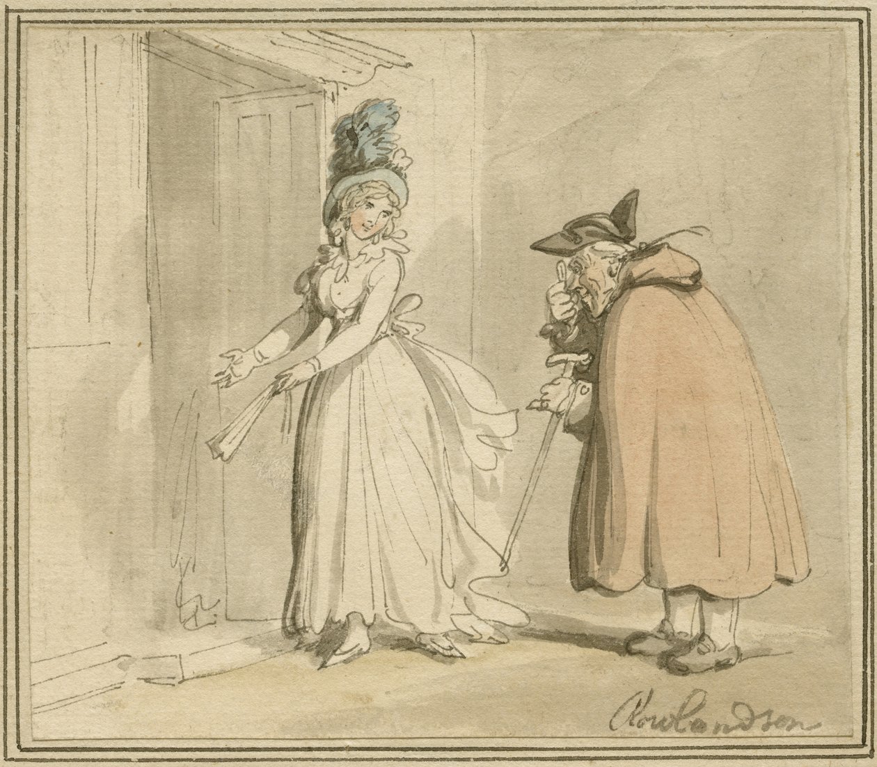 द कोर्टेसन, c.1785-1800 द्वारा थॉमस रोलैंड्सन