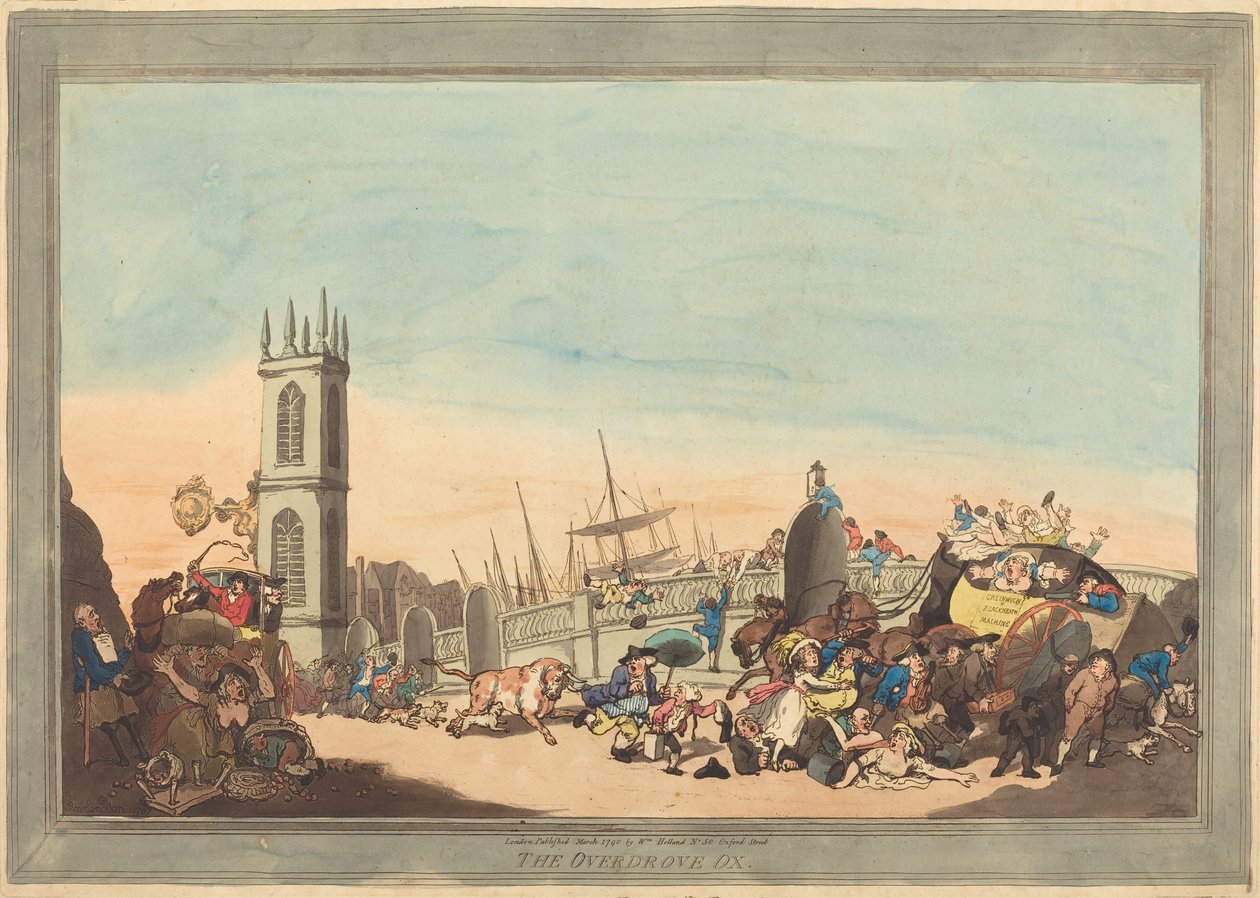द ओवरड्रोव ऑक्स, 1787। द्वारा थॉमस रोलैंड्सन