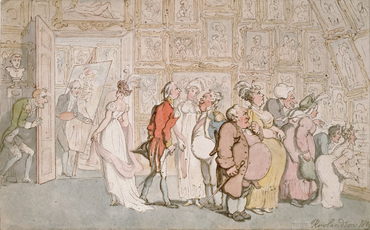 पोर्ट्रेट पेंटर का एंटे-रूम, 1809 द्वारा थॉमस रोलैंड्सन