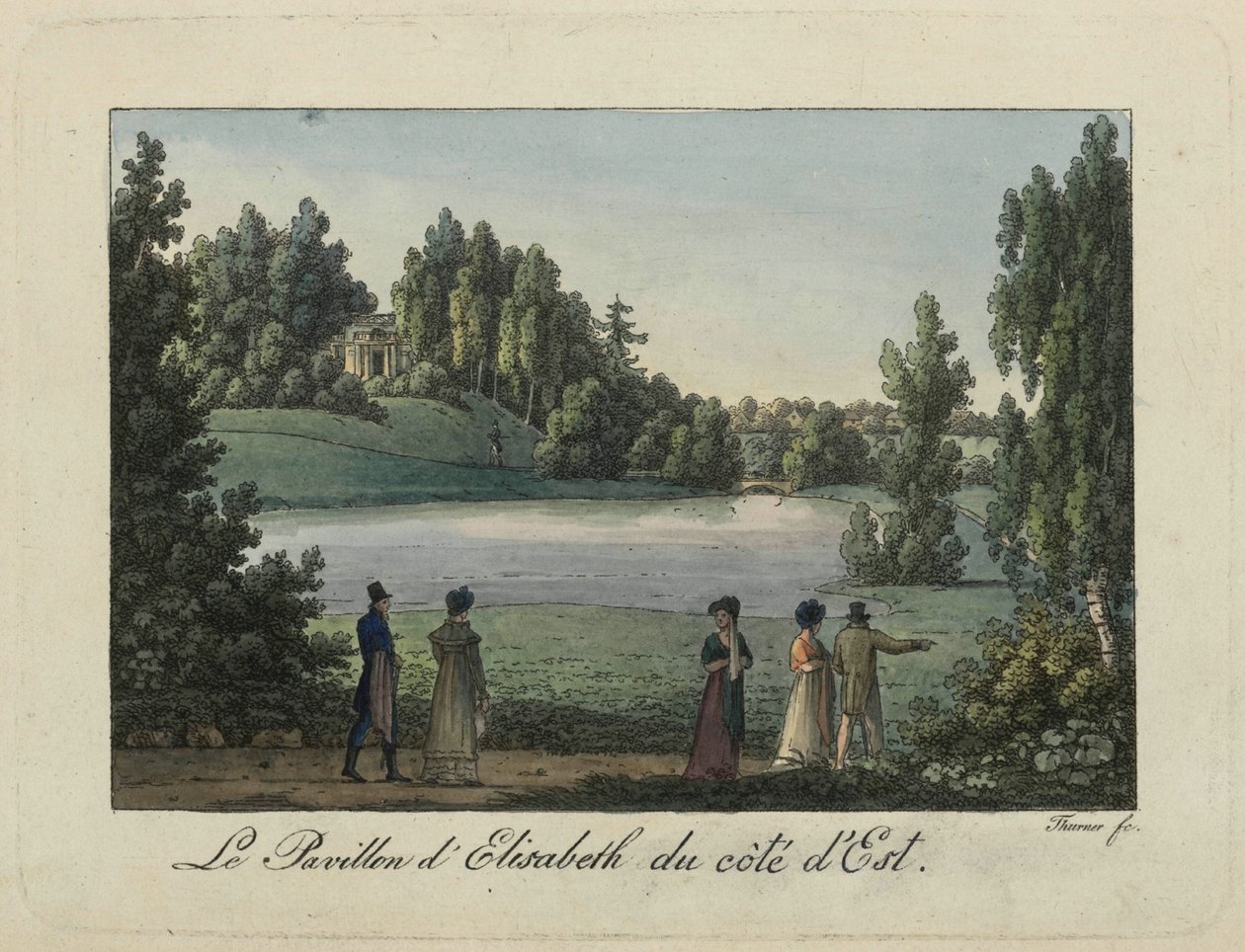 पावलोव्स्क पार्क, 1810 में एलिजाबेथ मंडप। द्वारा Thurner