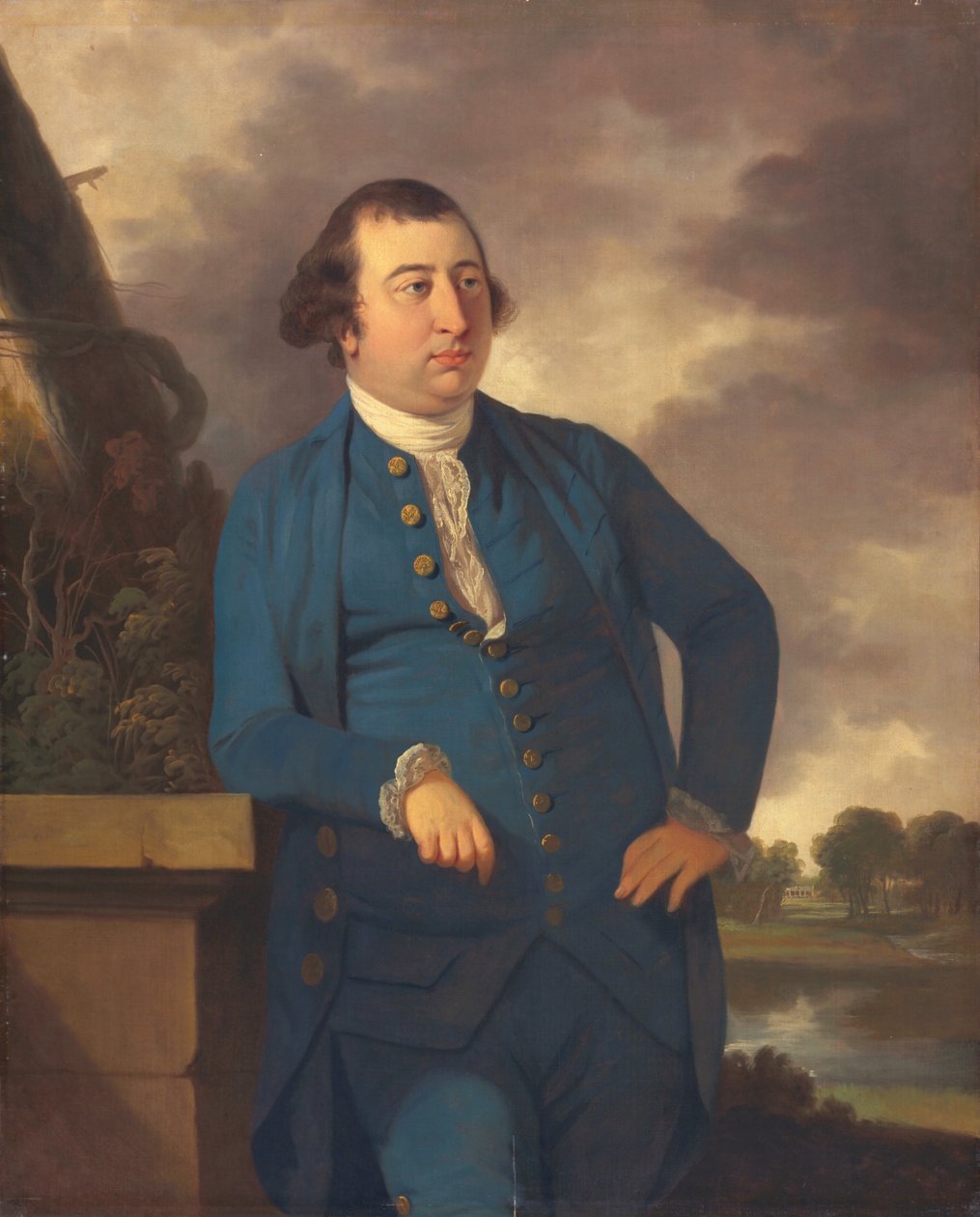 मैन इन ए इंडियन लैंडस्केप, c.1773 द्वारा तिली केतली