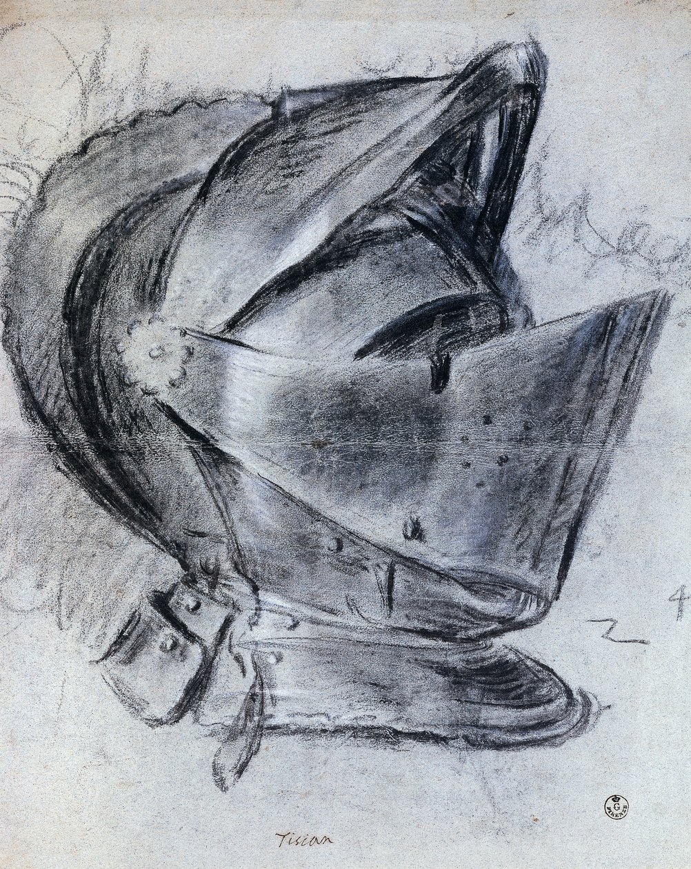 टिटियन द्वारा हेलमेट (लगभग 1490-1576), ड्राइंग द्वारा टिटियन (c.1488-1576)