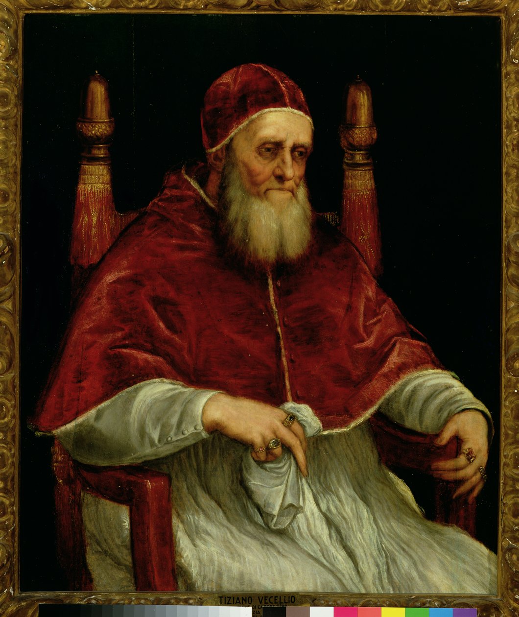 पोप जूलियस II (1443-1513) राफेल द्वारा एक पेंटिंग के बाद, c.1545-46 द्वारा टिज़ियानो वेकेली
