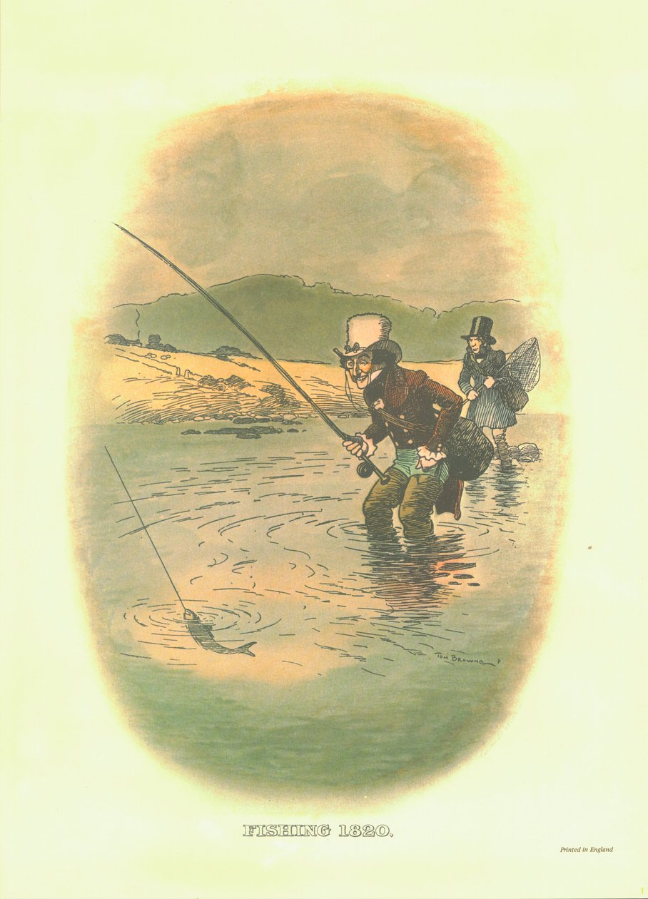 फिशिंग, 1820, c1910। द्वारा टॉम ब्राउन