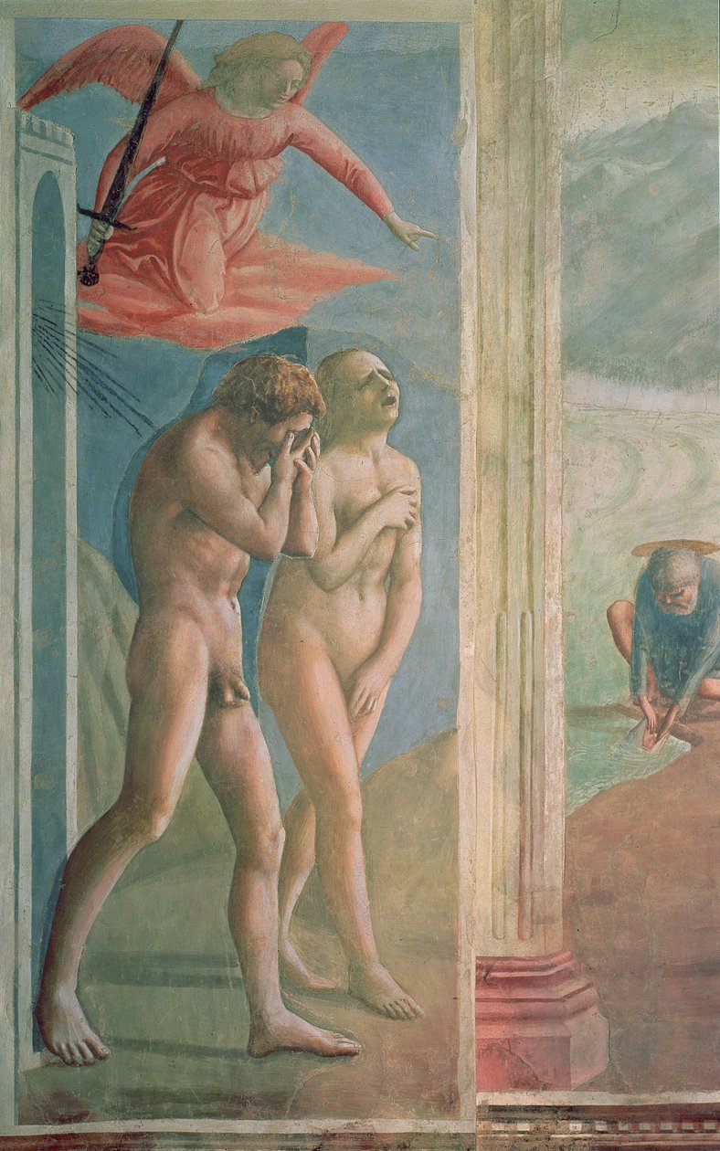एडम और ईव स्वर्ग से गायब हो गए, c.1427 (बहाली के बाद) (200134 und 428037 भी देखें) द्वारा टोमासो मासासिओ