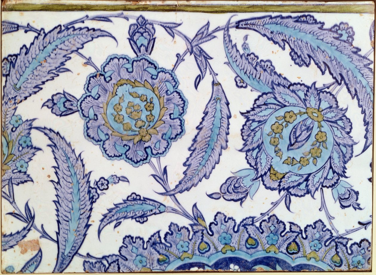 इसनीक मिट्टी के बरतन टाइल, c.1520-50 द्वारा तुर्की स्कूल