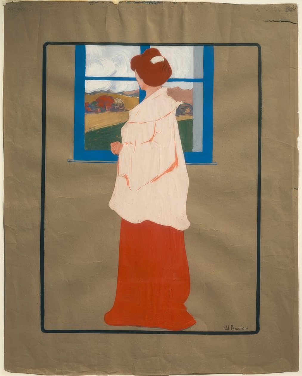 विमेन एट ए विंडो (शरद ऋतु), सीए 1908, द्वारा अम्बर्टो बोकोनि