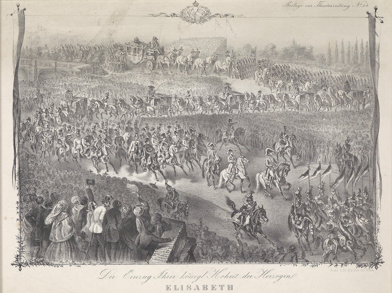 1854 में वियना में बावरिया में उसकी रॉयल हाईनेस द डचेस एलिजाबेथ की एंट्री द्वारा अज्ञात अज्ञात
