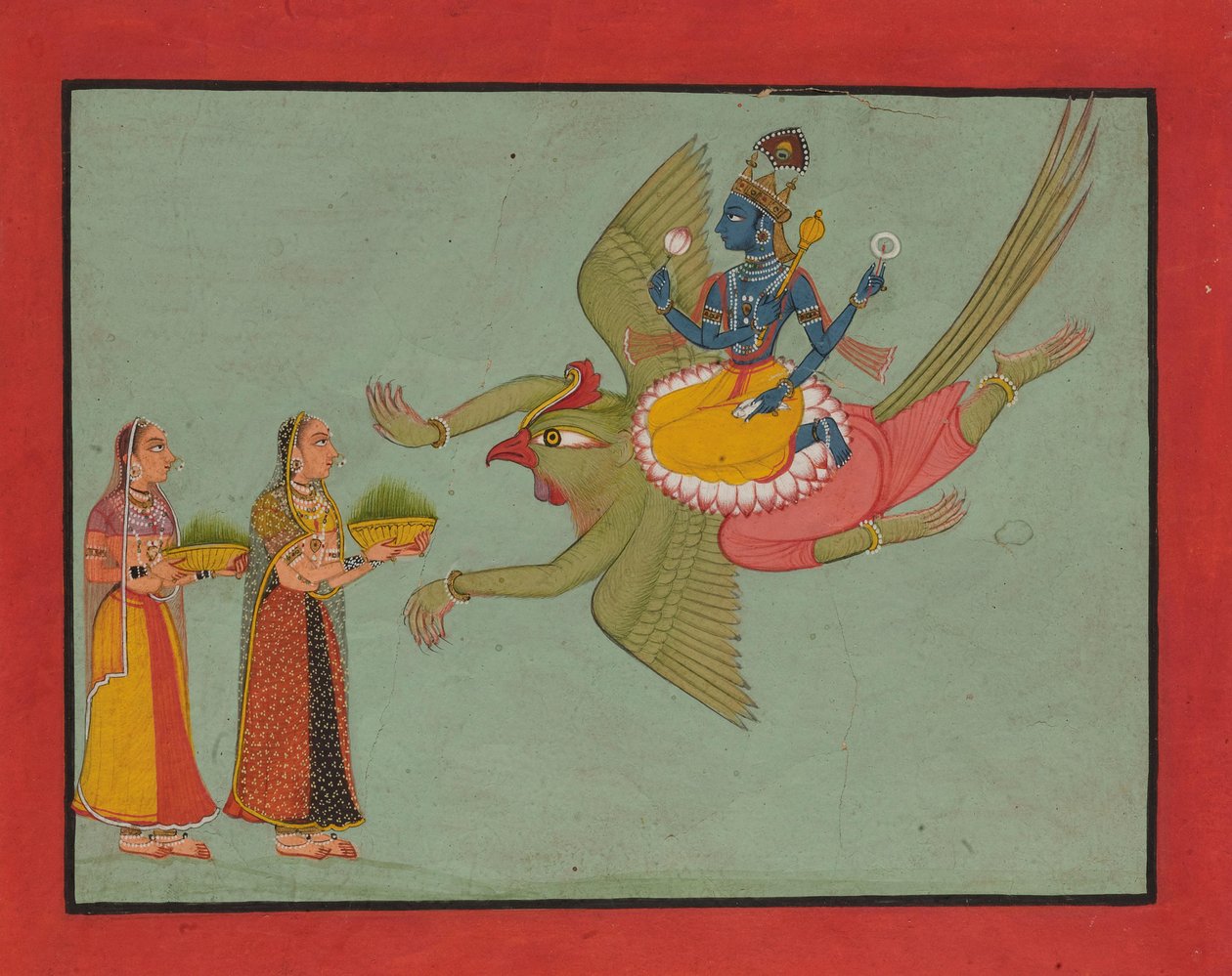 विष्णु अपने वाहन गरुड़ पर द्वारा अज्ञात अज्ञात