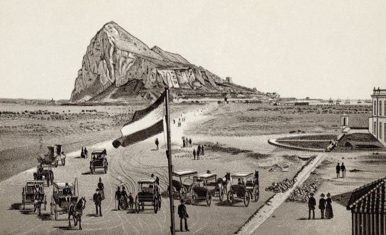 स्पेनिश लाइन से जिब्राल्टर, &39;व्यू ऑफ जिब्राल्टर&39; से, फ्रीयोन द्वारा प्रकाशित, c.1890 द्वारा अज्ञात अज्ञात