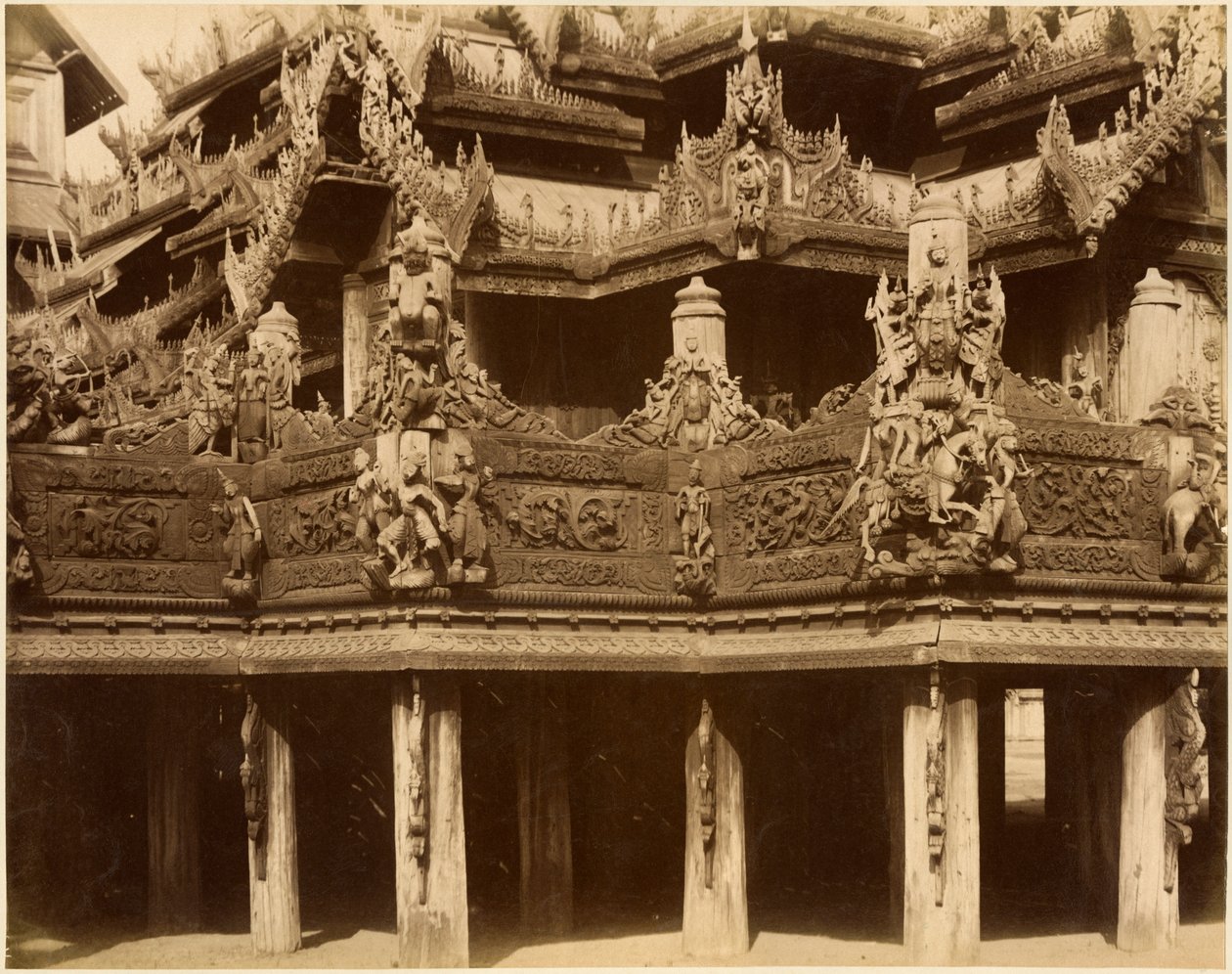 मठ या शिवालय, विस्तार, शायद मांडले, 19 वीं शताब्दी के अंत में (एल्बम प्रिंट) द्वारा अज्ञात अज्ञात