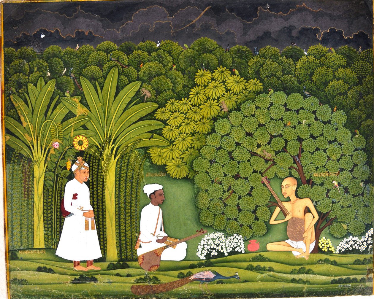 वृंदावन में तानसेन और अकबर के साथ स्वामी हरिदास द्वारा अज्ञात अज्ञात