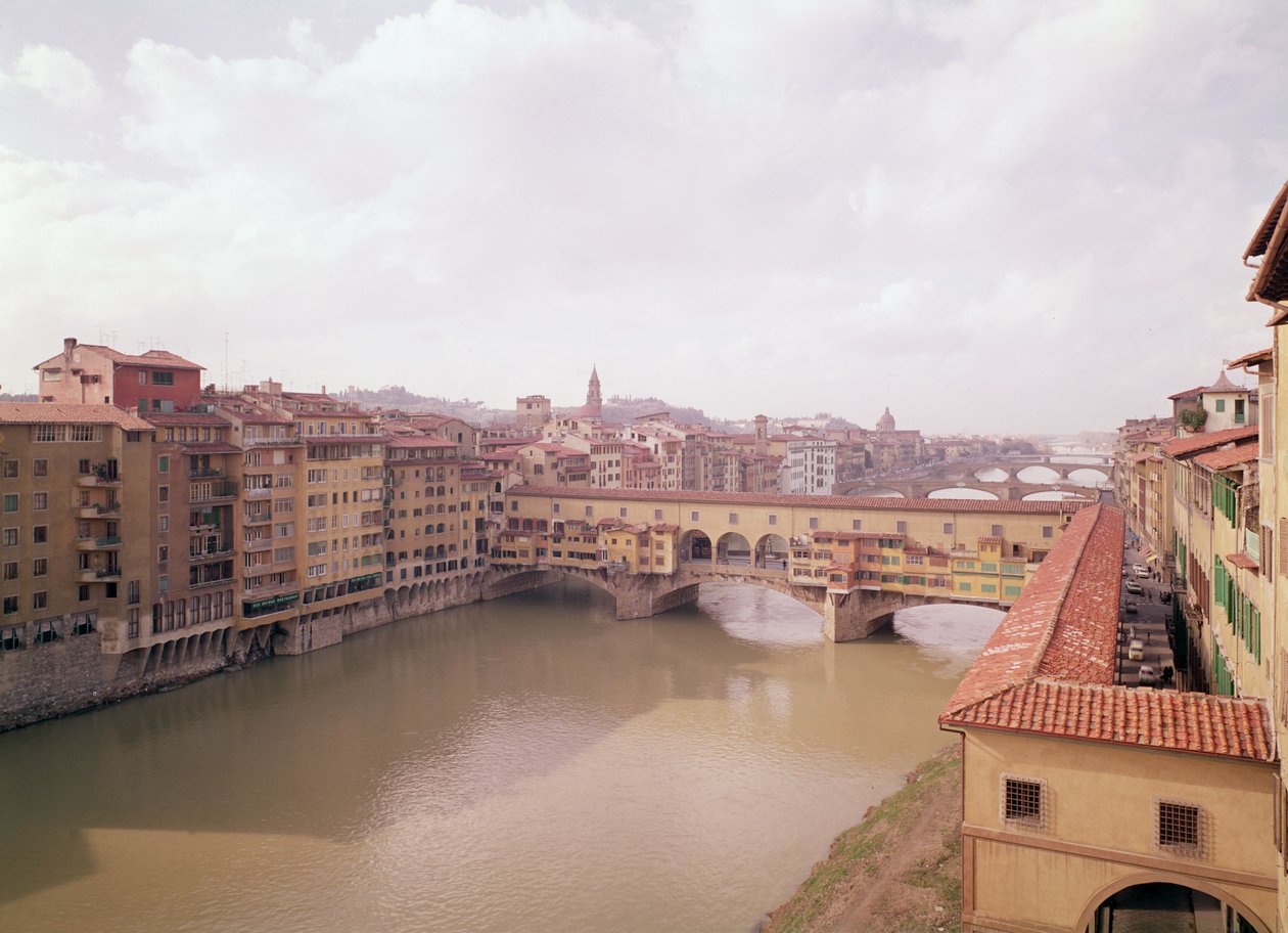Arno और Ponte Vecchio का दृश्य द्वारा अज्ञात अज्ञात