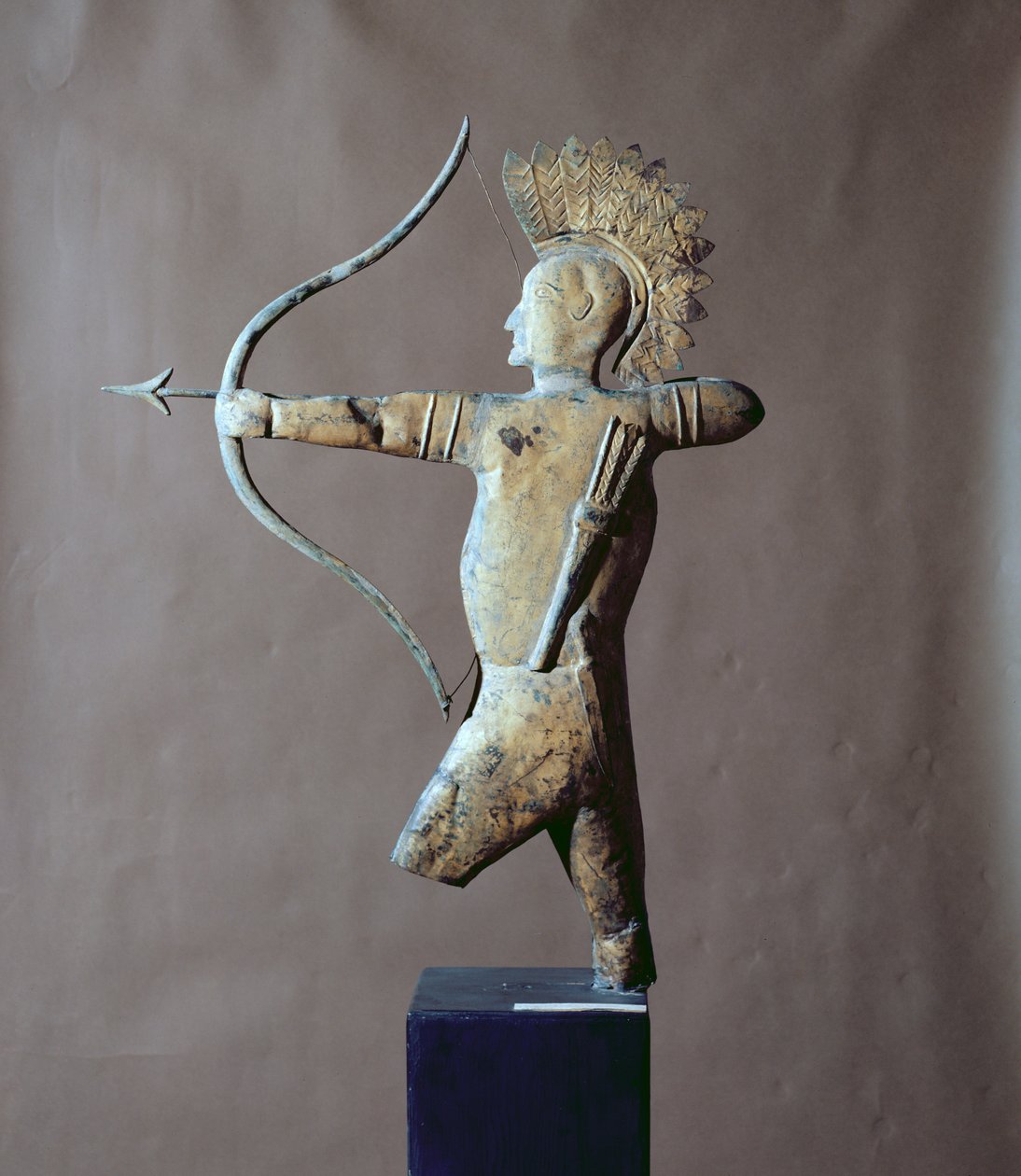 अमेरिकी भारतीय के रूप में मौसम फलक, c.1820 (सोने की पत्ती) द्वारा अज्ञात अज्ञात