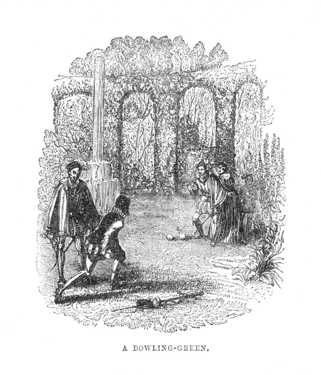 ए बॉलिंग-ग्रीन, c1870 द्वारा अज्ञात
