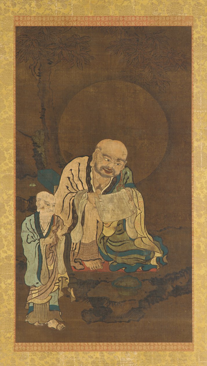 एक लुओहान और एक परिचारक, मिंग राजवंश, 1368-1644। द्वारा अज्ञात