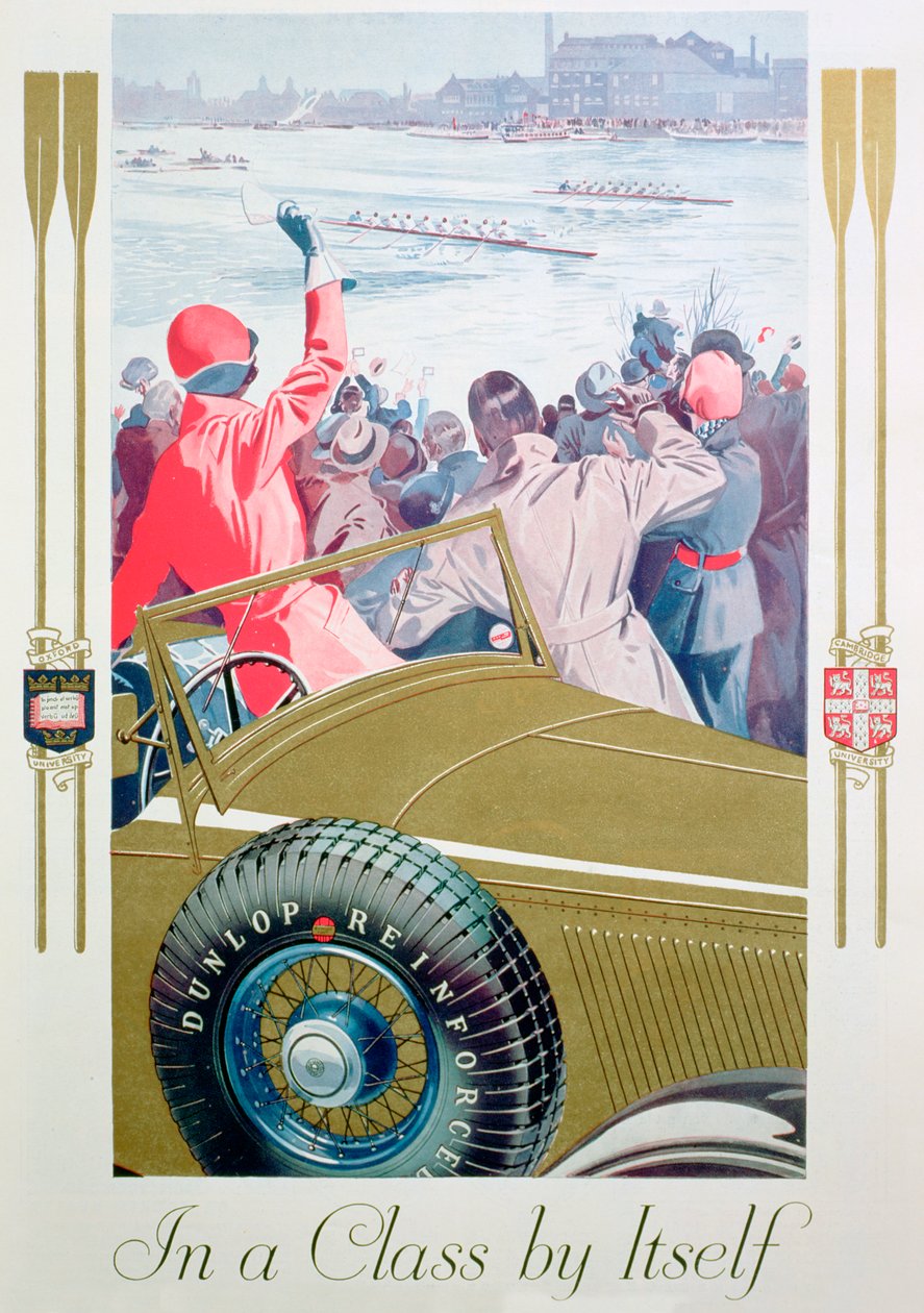 डनलप टायरों के लिए विज्ञापन, 1932 द्वारा अज्ञात