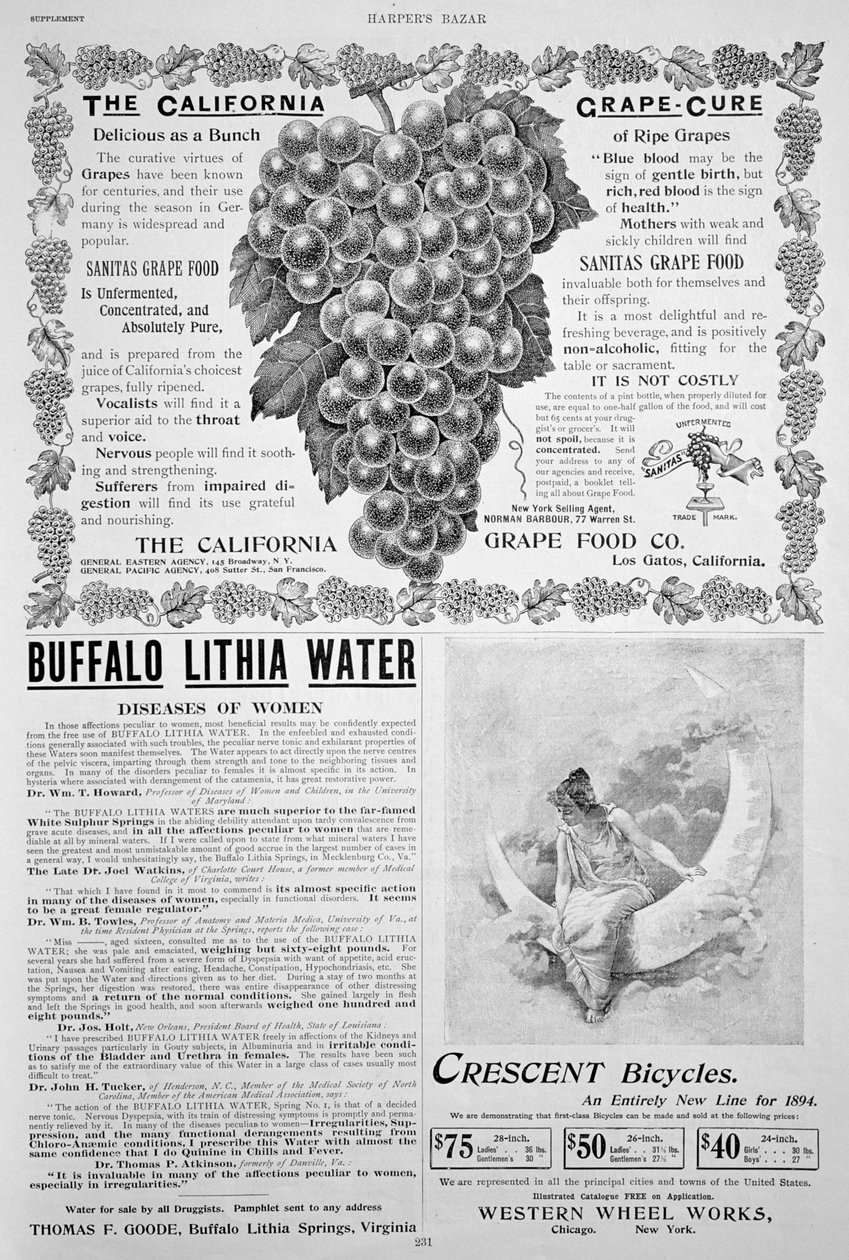 हार्पर्स बाजार, ईस्टर, 1894 में एक विज्ञापन पृष्ठ द्वारा अज्ञात