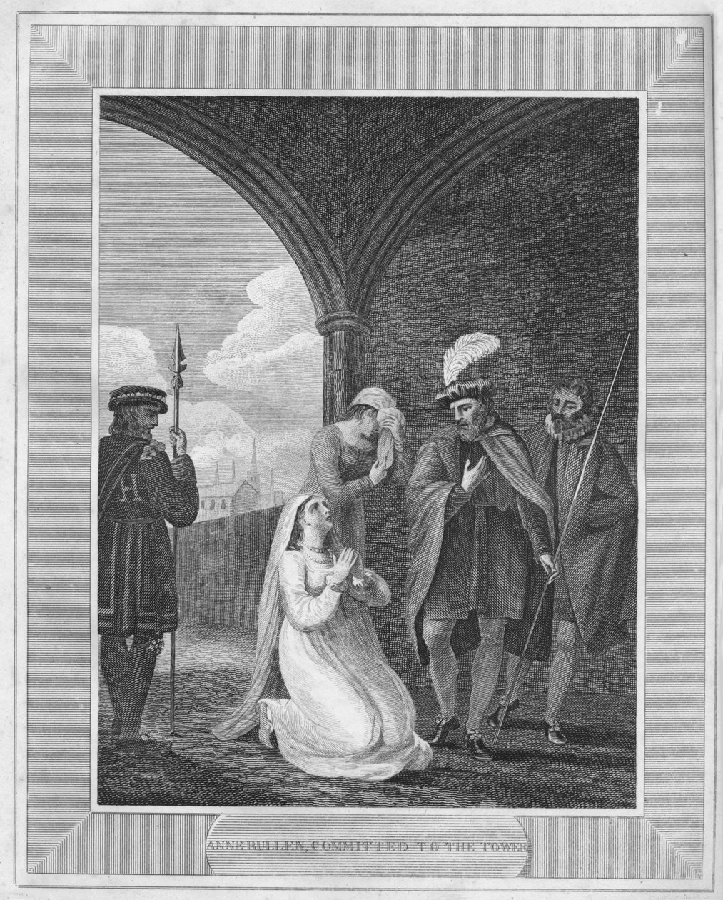 ऐनी बुलन, टॉवर के लिए प्रतिबद्ध, 1838 द्वारा अज्ञात