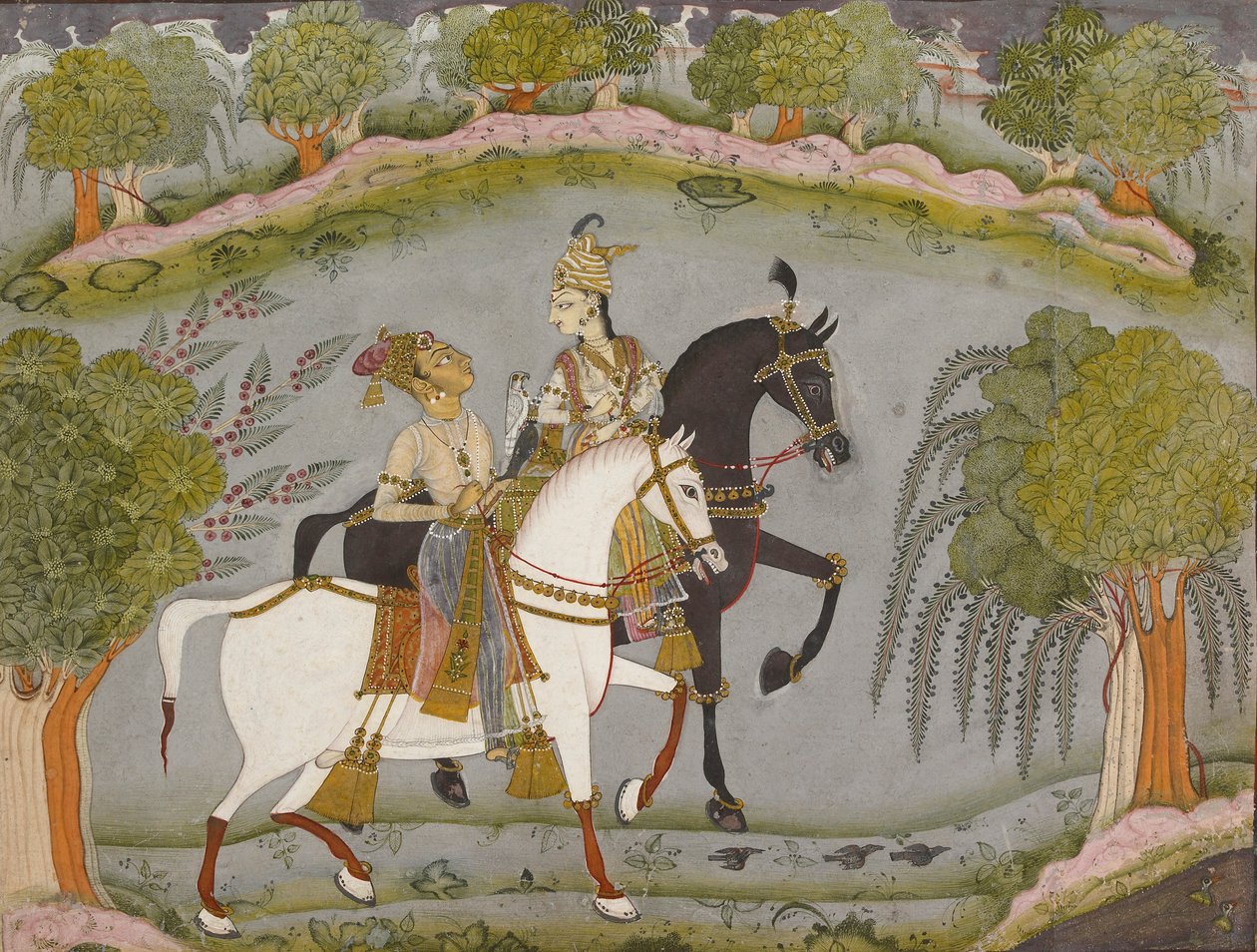 बाज बहादुर और रूपमती, c1720 द्वारा अज्ञात
