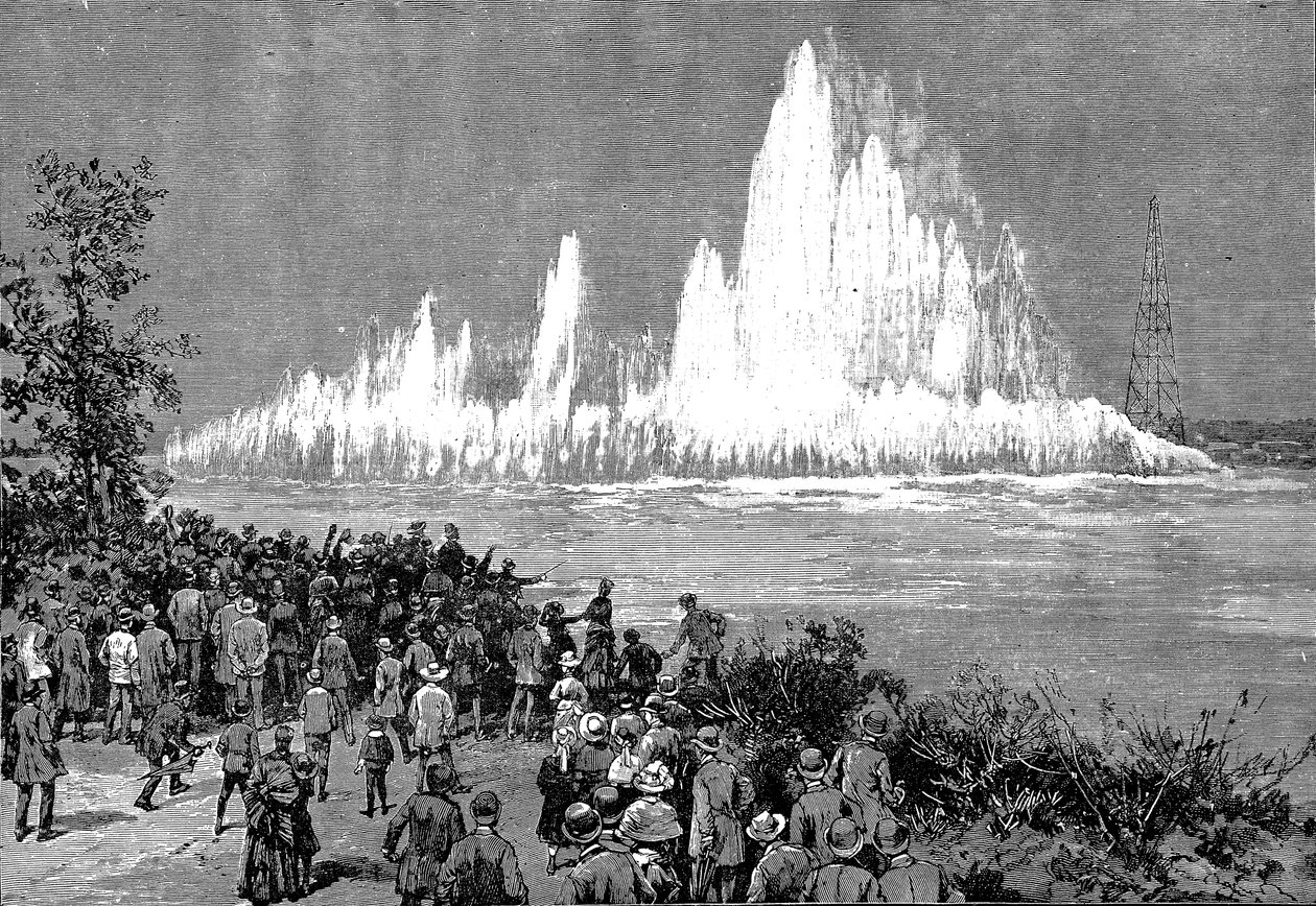 1885 में फ्लड रॉक को उड़ा देना द्वारा अज्ञात