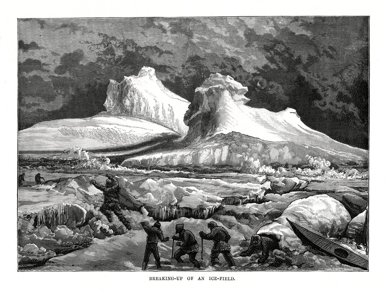 एक आइस-फील्ड का ब्रेकिंग-अप, 1877 द्वारा अज्ञात