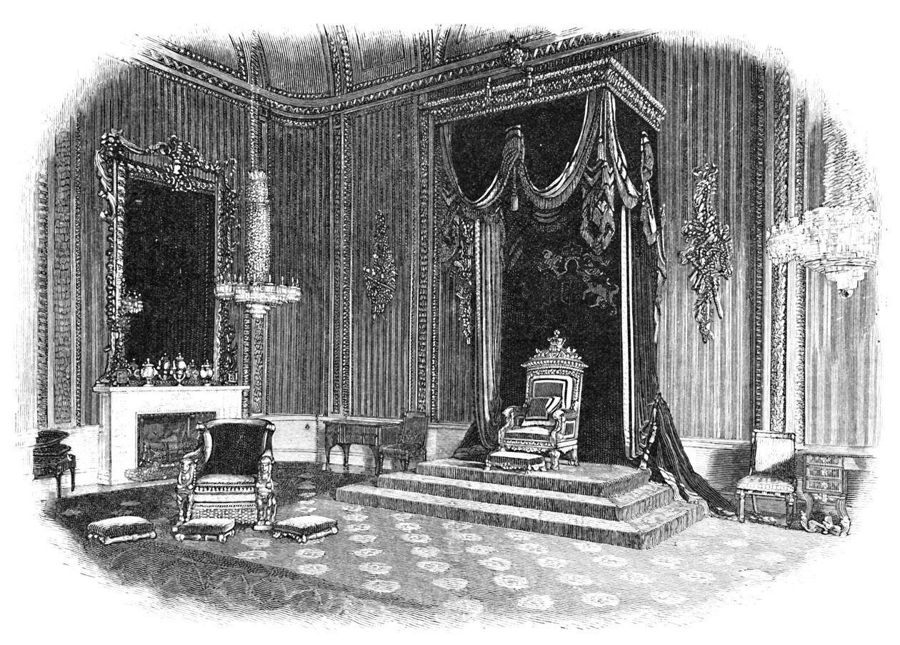 बकिंघम पैलेस: द थ्रोन-रूम, 1886 द्वारा अज्ञात
