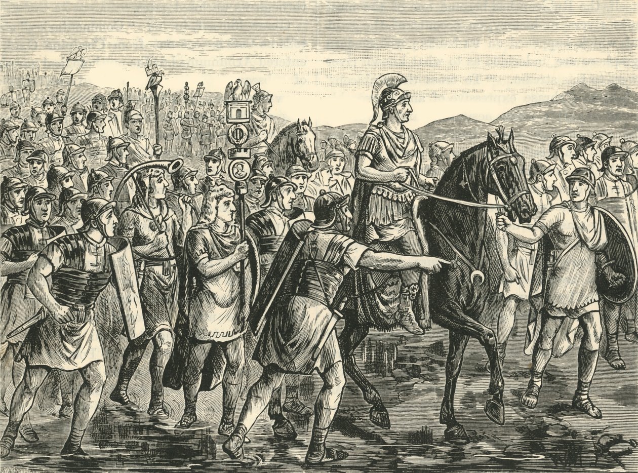 रूबरिक क्रॉसिंग सीज़र, 1890। द्वारा अज्ञात