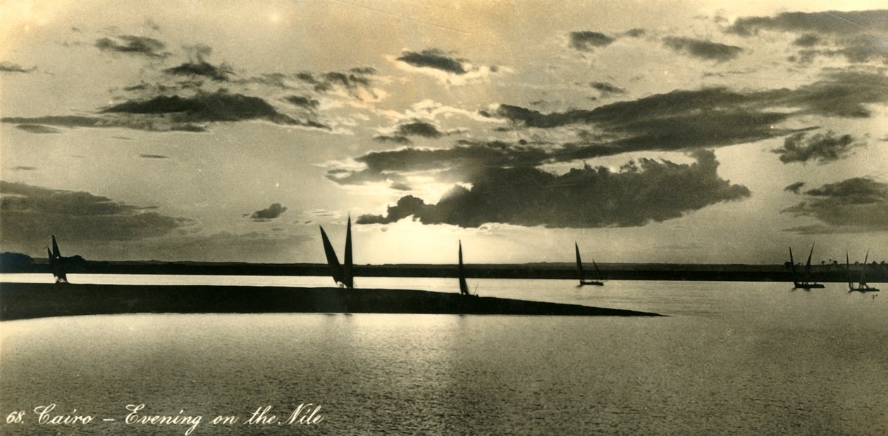काहिरा - शाम को नील नदी पर, c1918-c1939। द्वारा अज्ञात