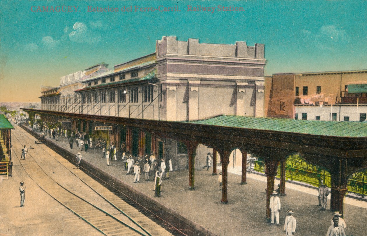 कामागुए। फेरो-कैरिल स्टेशन। रेलवे स्टेशन, क्यूबा, c1910s द्वारा अज्ञात