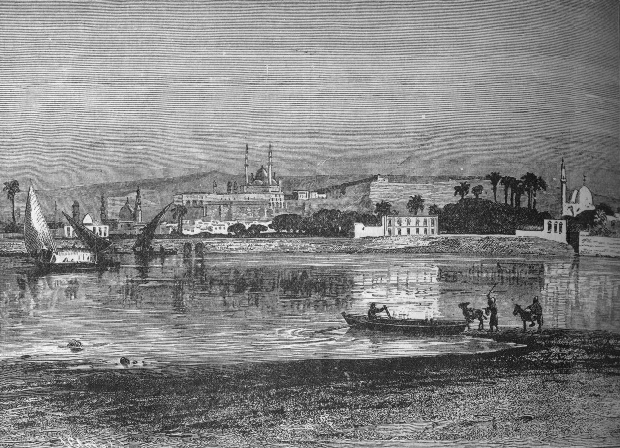 नील नदी से काहिरा में गढ़, c1882 द्वारा अज्ञात