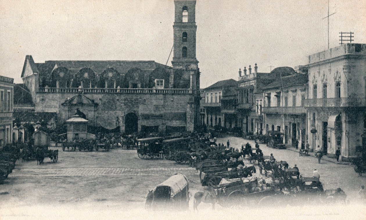 कस्टम हाउस और स्क्वायर, हवाना, क्यूबा, c1900 द्वारा अज्ञात
