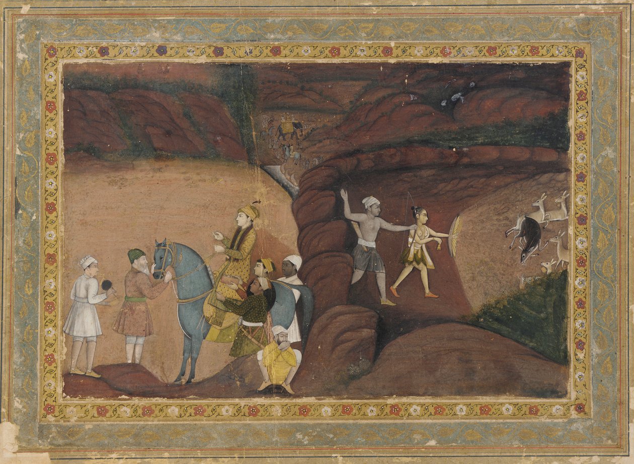 रात में हिरण का शिकार, 18वीं सदी की शुरुआत। द्वारा अज्ञात