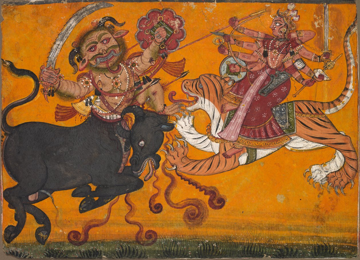 दुर्गा कातिल महिषा, सी। 1700-1710। द्वारा अज्ञात