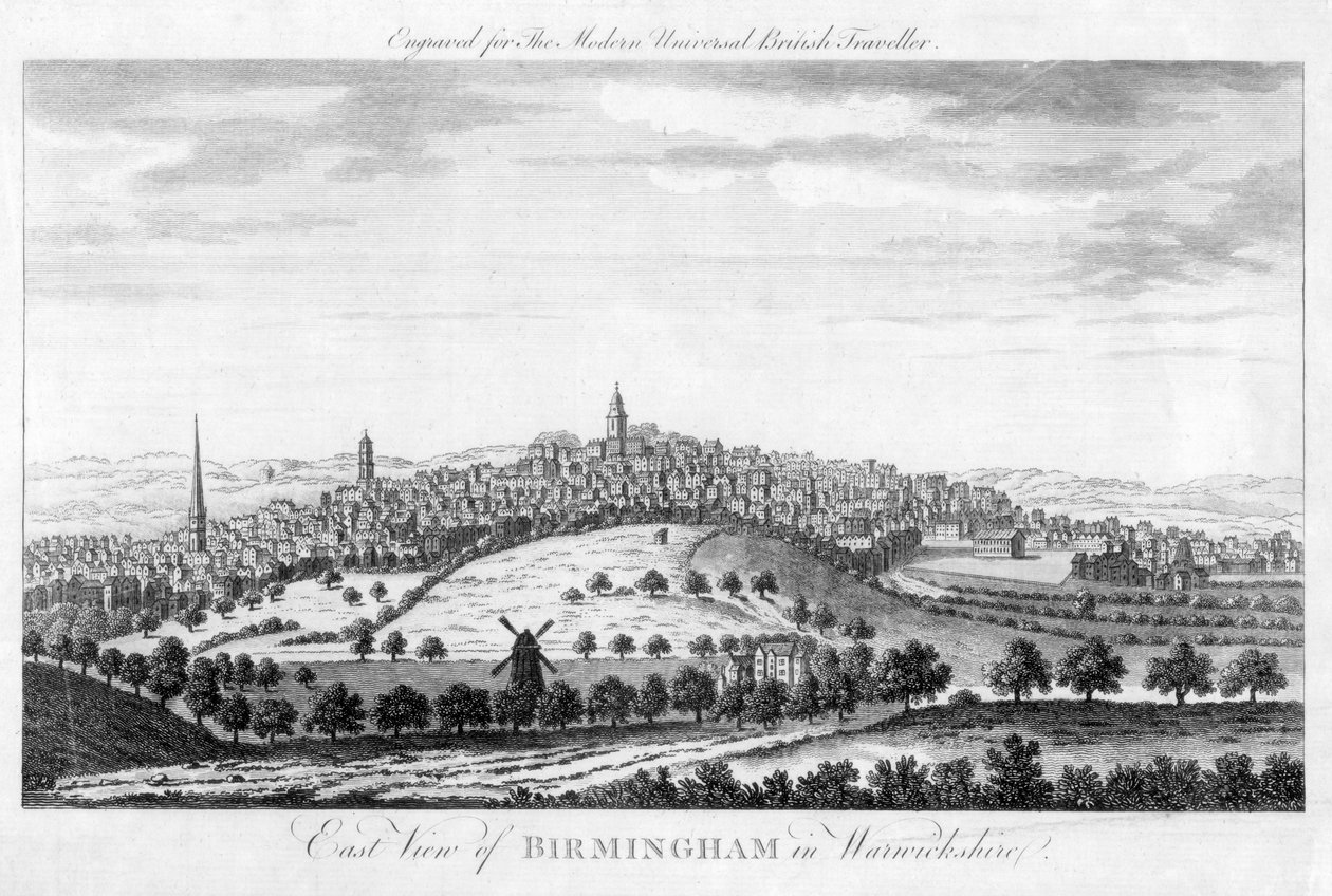 वार्विकशायर में बर्मिंघम का पूर्वी दृश्य, 1779 द्वारा अज्ञात