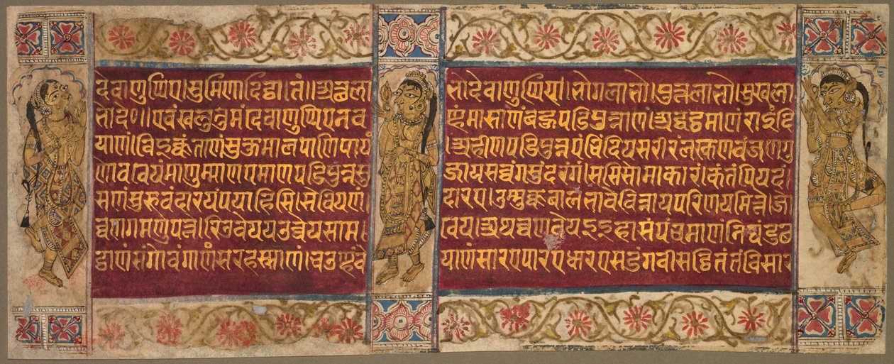 फोलियो डांसिंग विमेन के साथ, 1500 के दशक की शुरुआत में। द्वारा अज्ञात