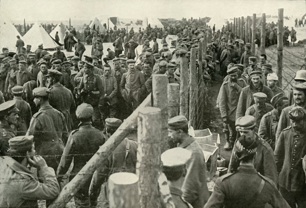 जर्मन कैदी, पिंजरे में प्रवेश करते हुए, 1919। द्वारा अज्ञात