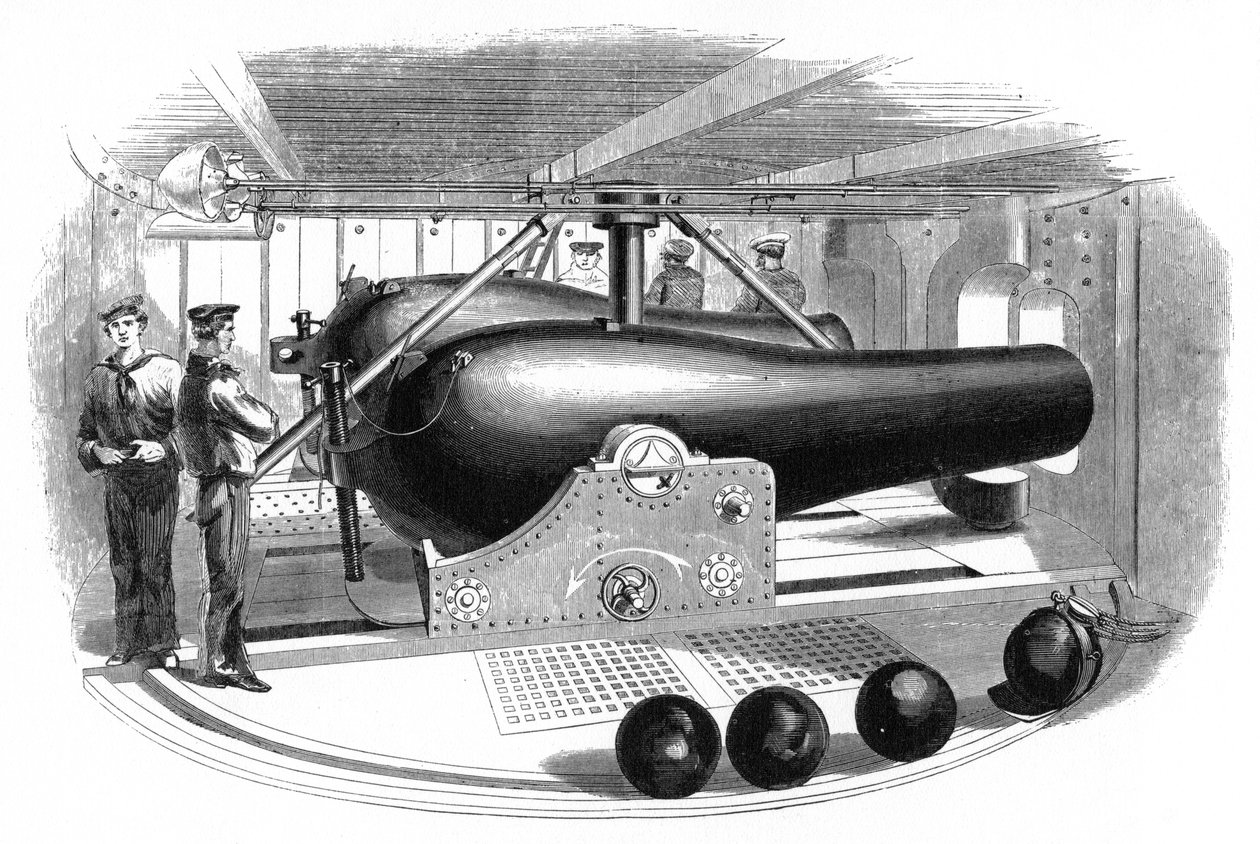 गन बुर्ज एबोर्ड यूएसएस पैसैक, c1860s द्वारा अज्ञात