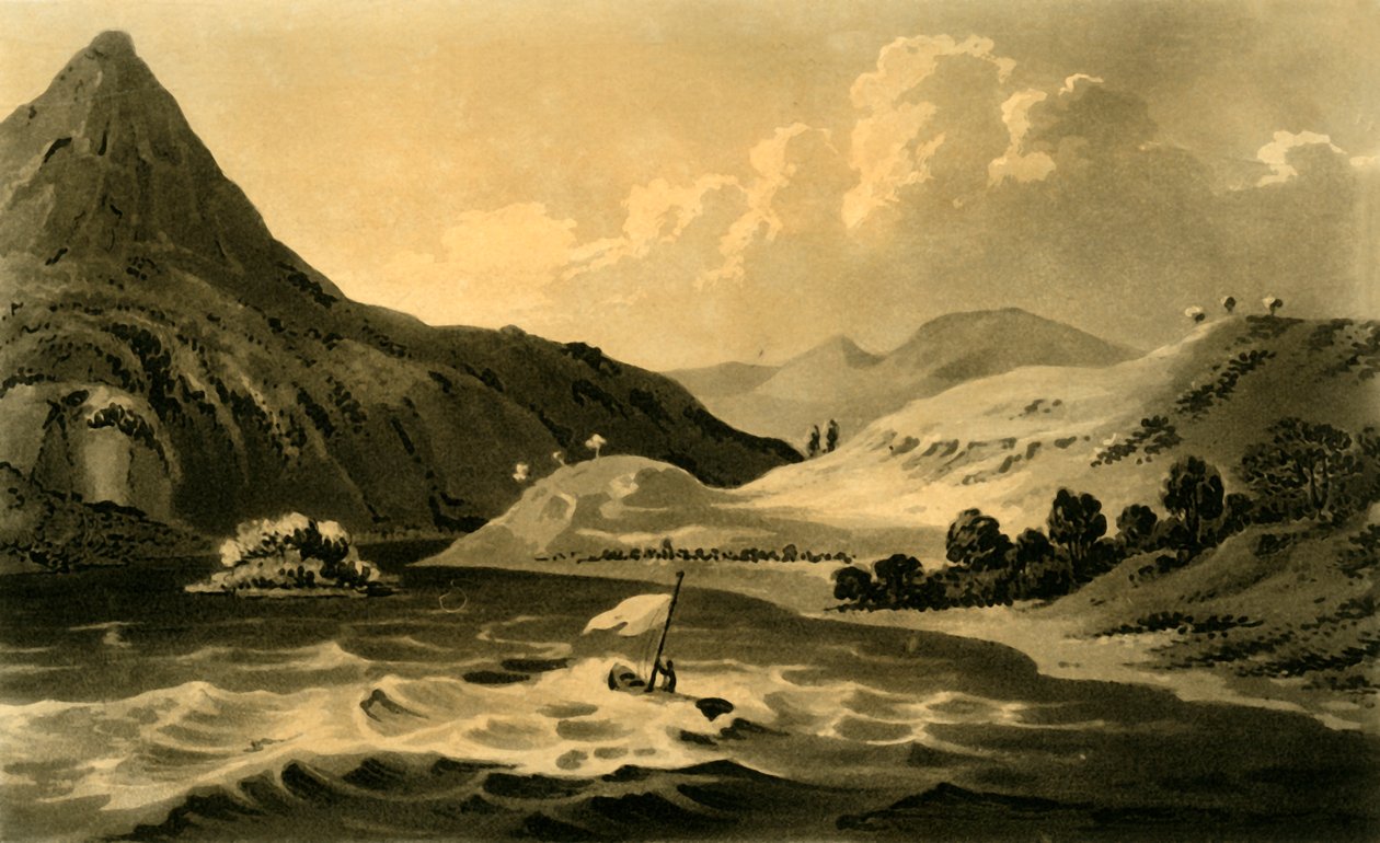 झील से बिनियन की पहाड़ी, 1802। द्वारा अज्ञात